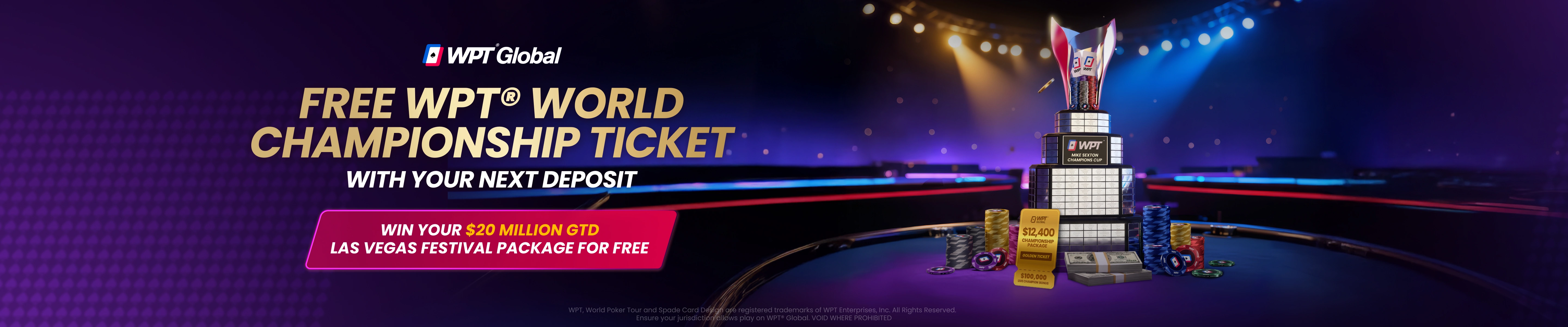 WPT® World Championship Satellite Ticket Deposit Offer