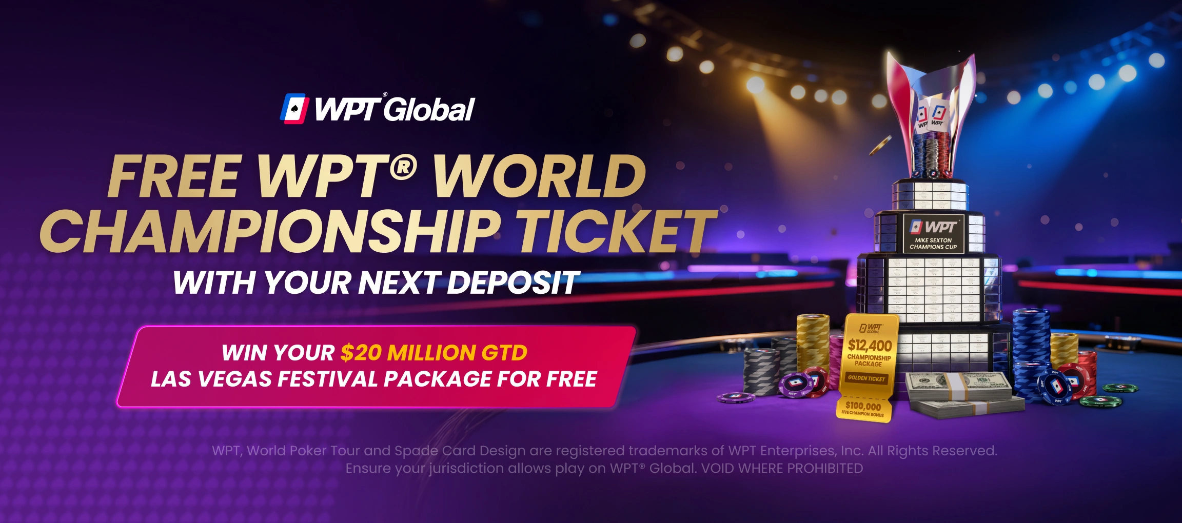 WPT® World Championship Satellite Ticket Deposit Offer