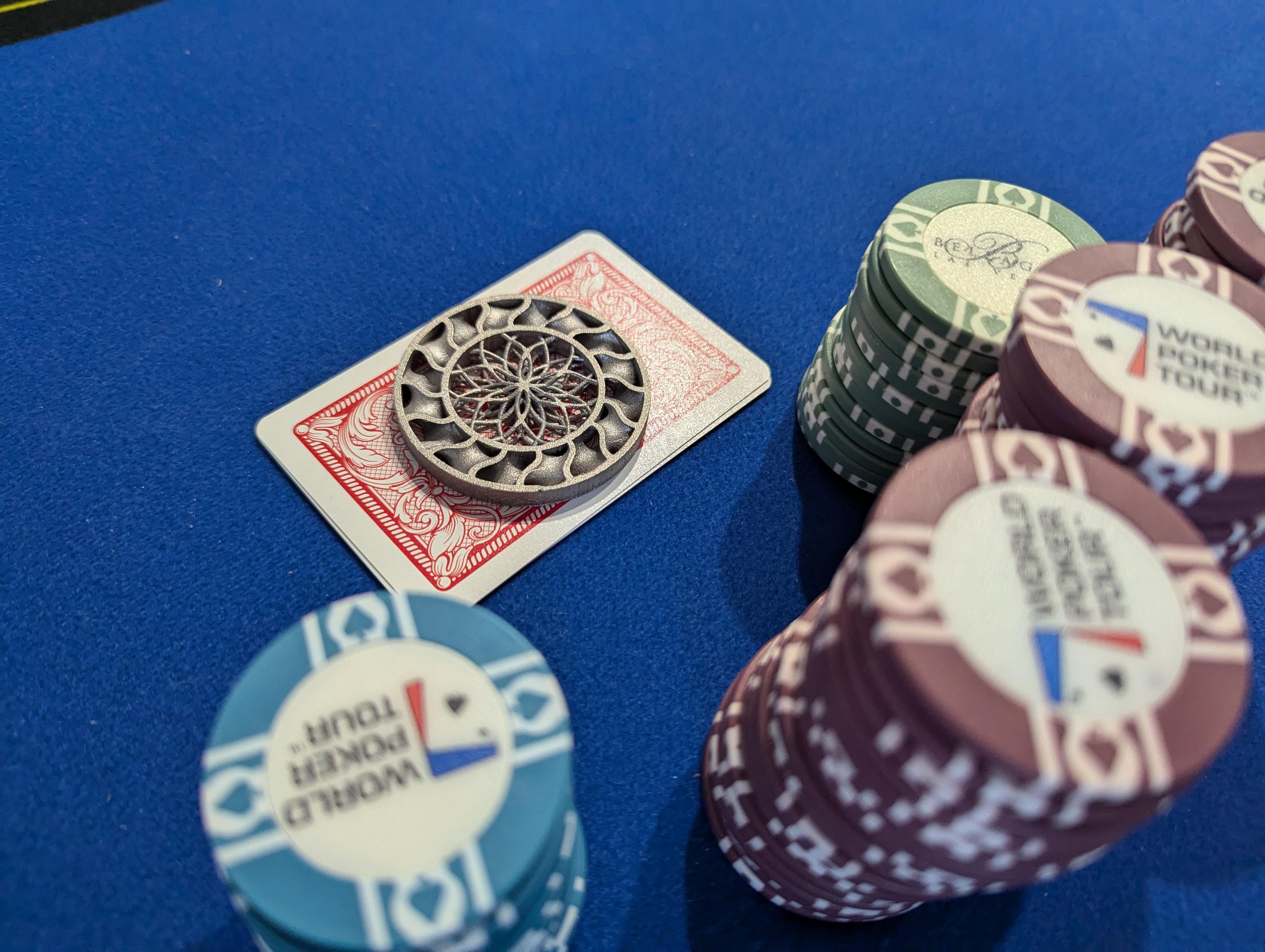 poker card protector next to world poker tour chips