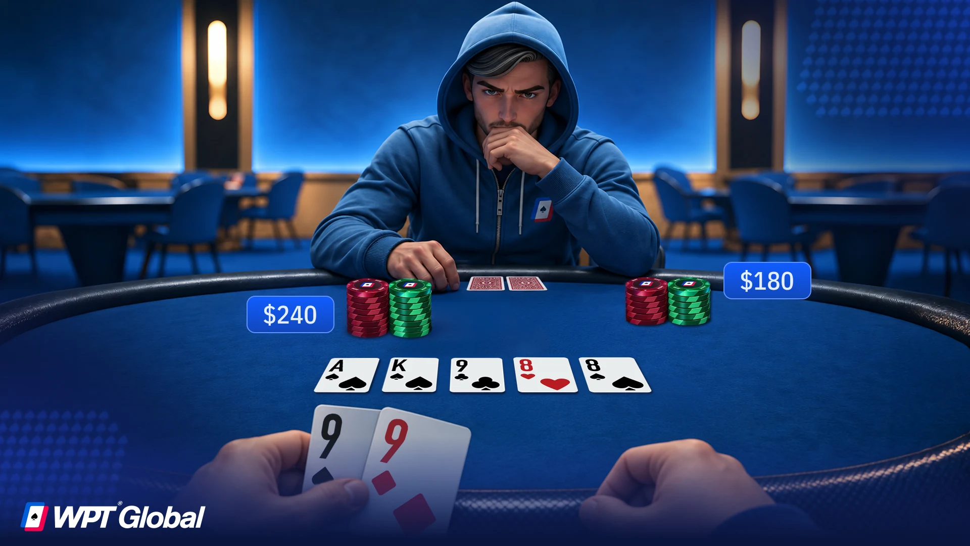 Poker player inducing a bluff by checking with a strong hand.