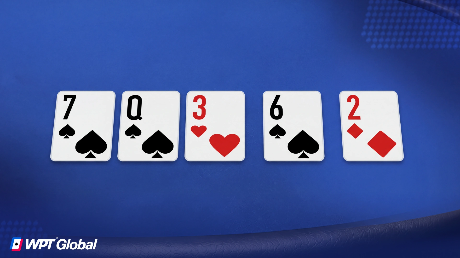 Poker table with community cards displayed as the board in Texas Hold’em.