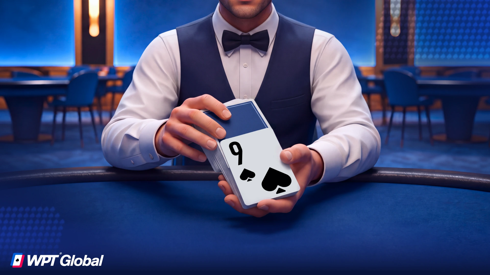 Dealer finding a boxed card, a face-up card mixed into the deck.